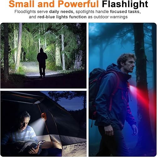 Miniatura 3 de GOSCIEN Linterna EDC recargable profesional con clip de 500 lúmenes, luz de clip con tres soluciones de iluminación, carga USB C, linterna magnética