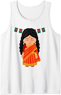 Bangladeshis Girl with Bangladesh Flag Tank Top