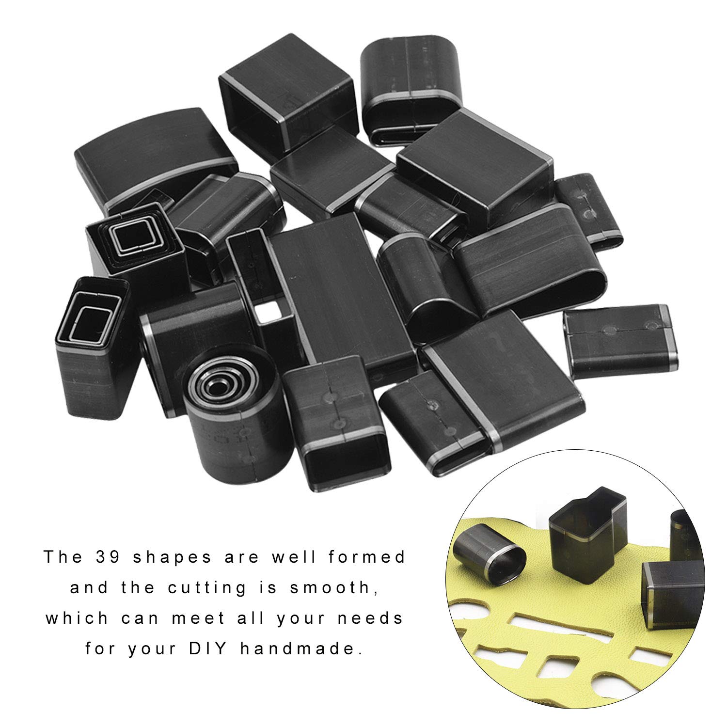 Hole Hollow Punch Cutter Set - 39pcs Shape Style Leather Craft Polymer Clay Jewelry Punching Kit with Portable Case DIY Leather Craft Accessories for Handmade