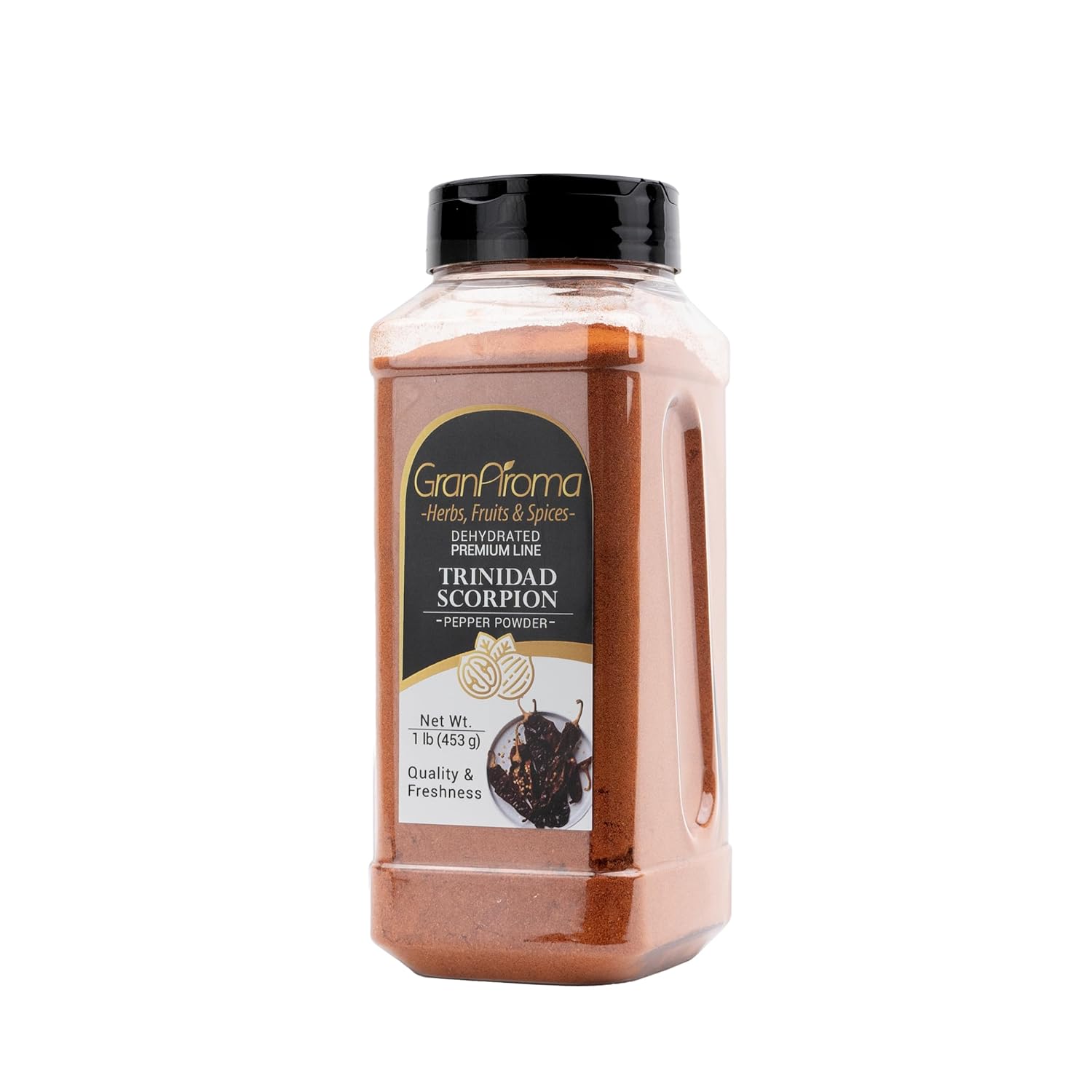GranAroma Trinidad Scorpion Powder, Extremely Hot, Ground Chile Powder, Salsas & Soups (1 Pound)