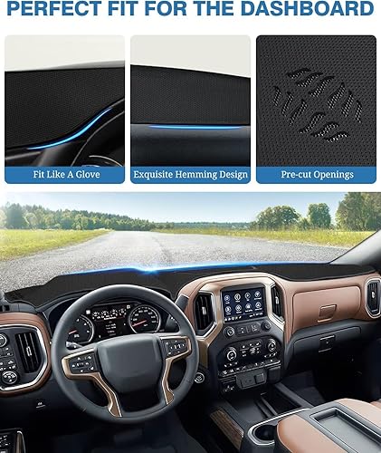 Miniatura 505 de FIILINES - Cubierta para tablero, accesorio para tablero de malla antideslizante, parasol sin reflejos y protector compatible con Toyota Corolla