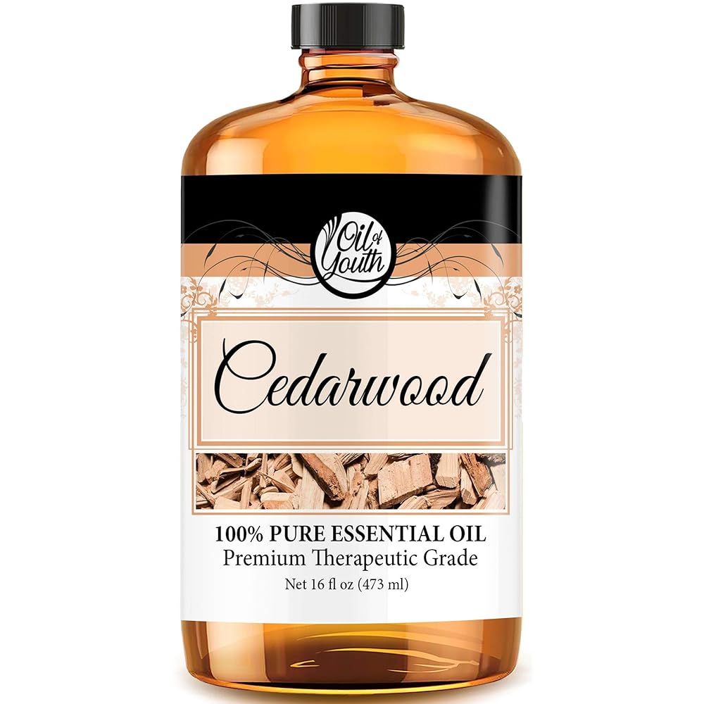 Oil of Youth Cedarwood Essential Oil Pure for Aromatherapy and Diffuser (16oz Bulk)