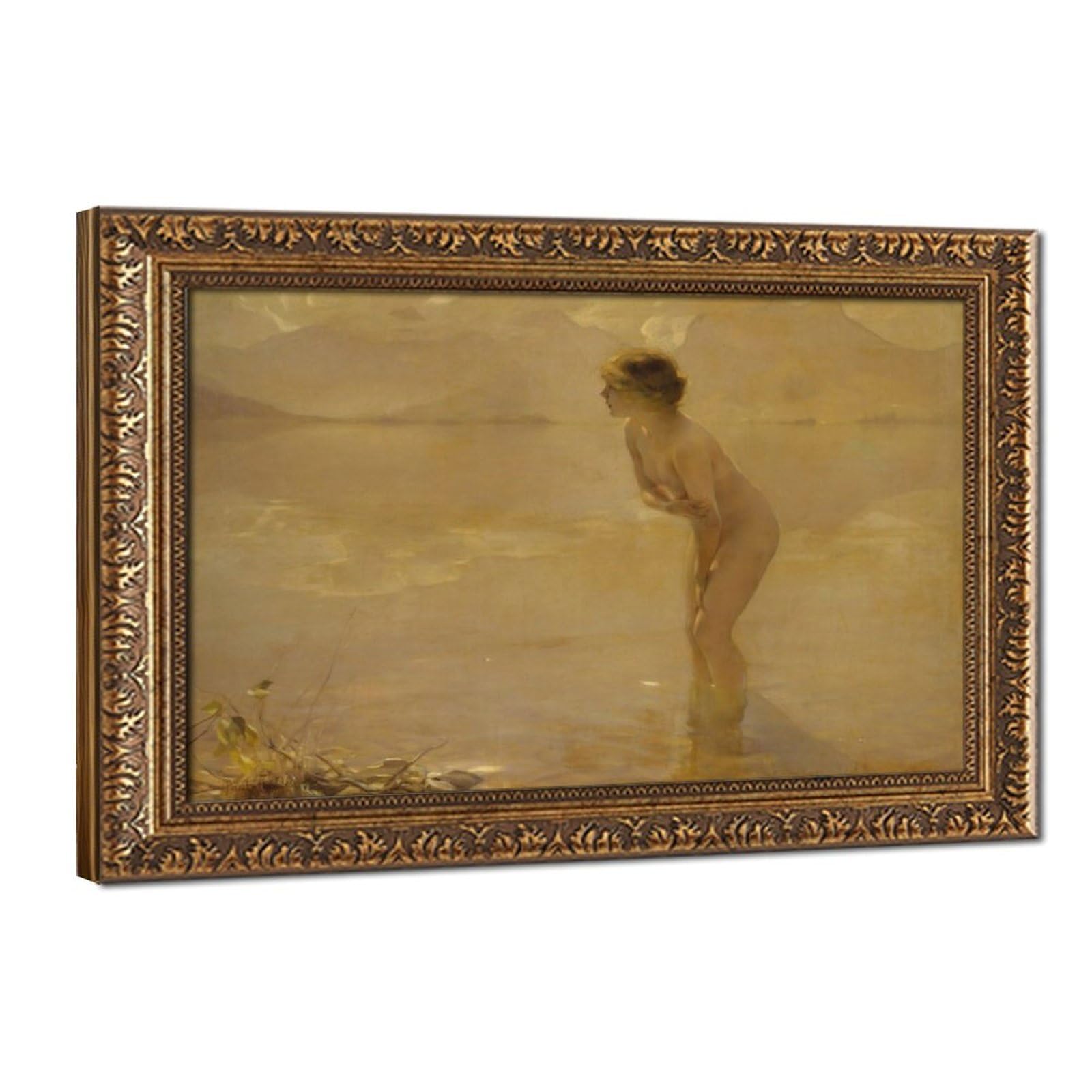 WCYB Paul Emile Chabas - September Morn Posters Prints Canvas Deco Paintings Wall Art Hangable Frame 12" L X 18" W