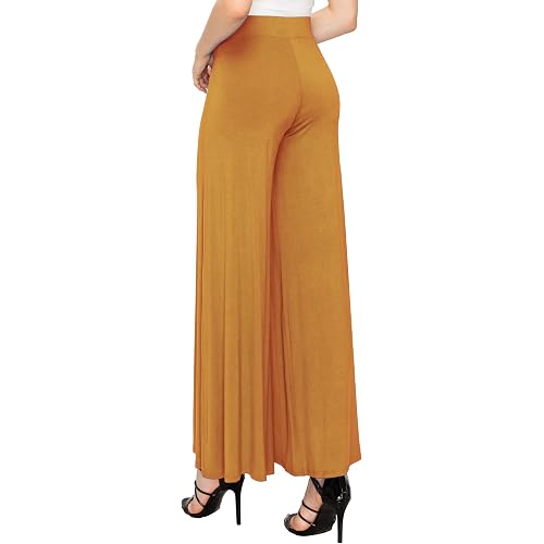 Made By Johnny Women's Solid Casual Comfy Stretchy Wide Leg Palazzo Lounge Pants
