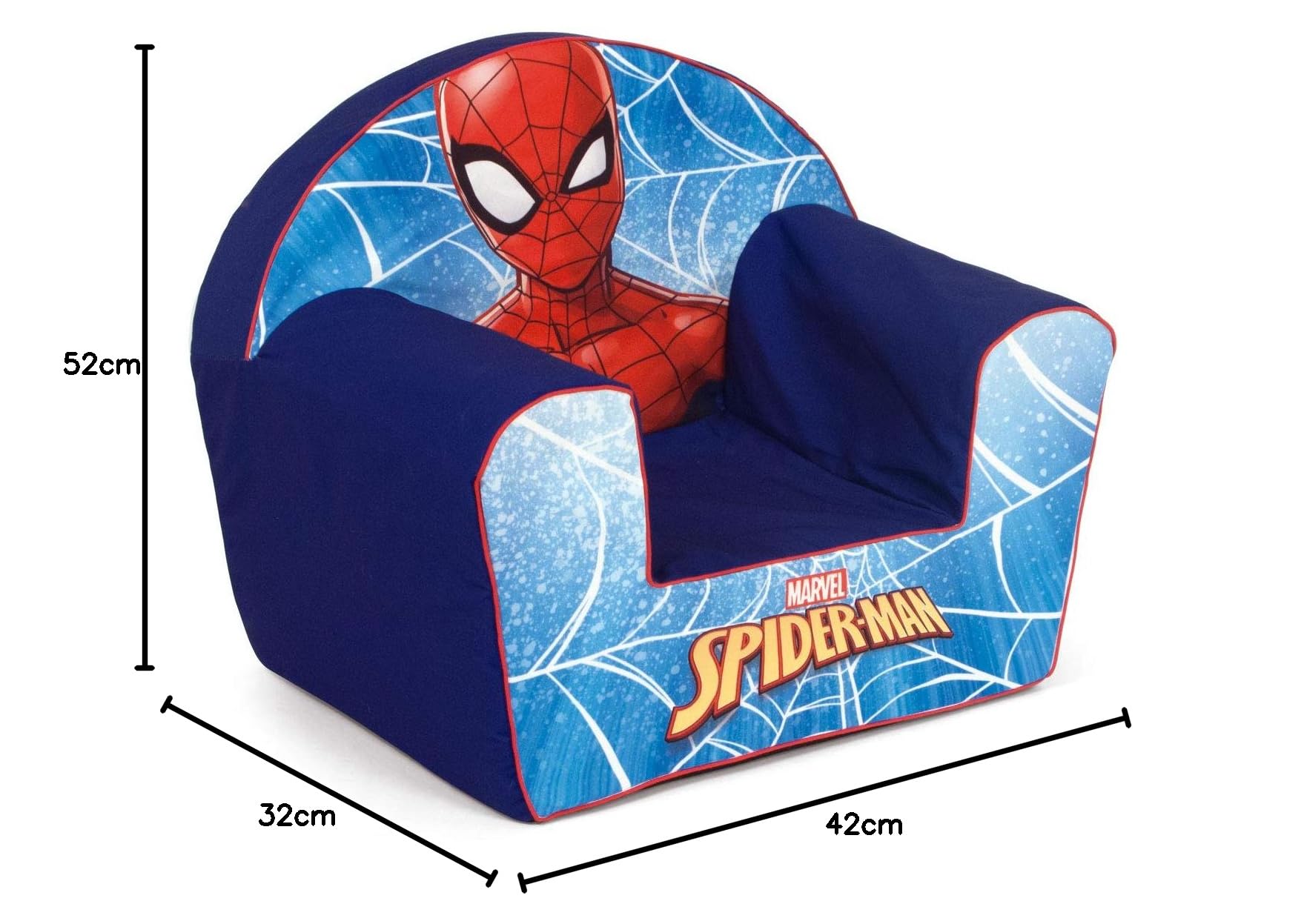 ARDITEX Sillón Infantil Spiderman Sofá Desenfundable Espuma 42 x 52 x 32 cm