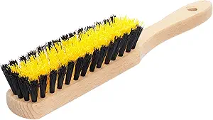 Carpet Cleaning Brush, Scrub Brush with Handle for Floor Mats, Rug Brush, Heavy Duty Carpet Cleaner Brush, Nylon Upholstery Brush for Indoor and Outdoor, Stiff Bristle Car Carpet Brush, Yellow