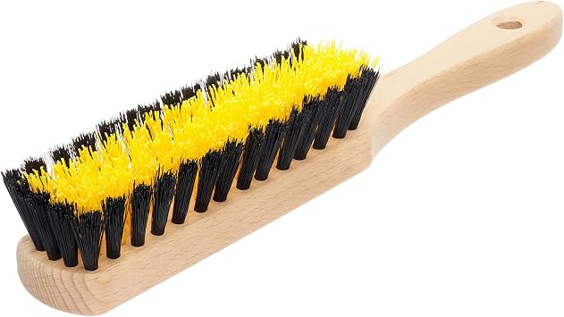 Carpet Cleaning Brush, Scrub Brush with Handle for Floor Mats, Rug Brush, Heavy Duty Carpet Cleaner Brush, Nylon Upholstery Brush for Indoor and Outdoor, Stiff Bristle Car Carpet Brush, Yellow