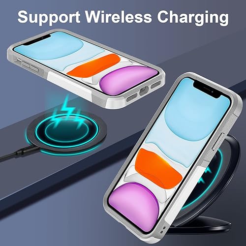 Miniatura 6 de Funda protectora híbrida de doble capa para iPhone 11 Pro Max con patrón blanco de absorción de golpes y carcasa híbrida de doble capa de silicona