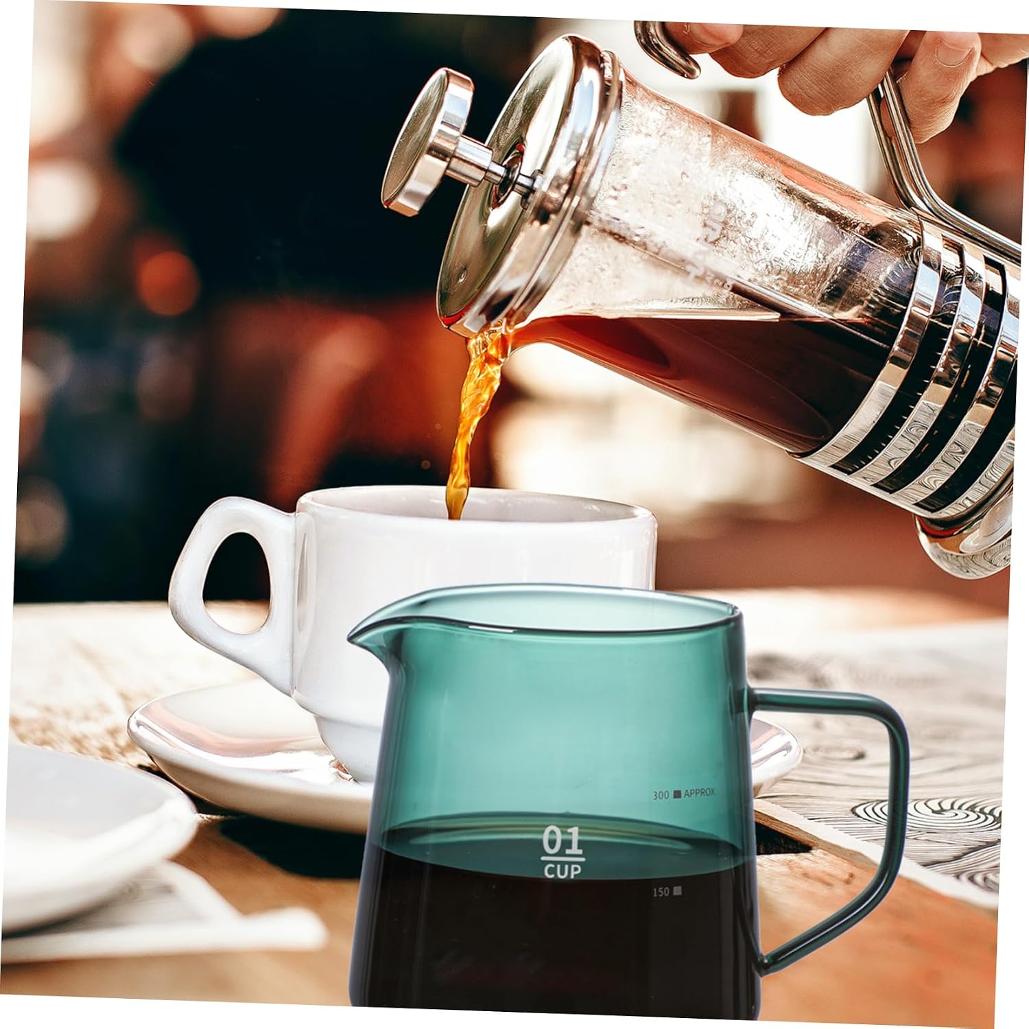 Ipetboom Heat Resistant Glass Coffee Pot with Spout for Coffee and Tea Dispensing Reusable Pitcher for Hot and Cold Beverages Easy to Clean Stylish Carafe for Home and Cafe Use