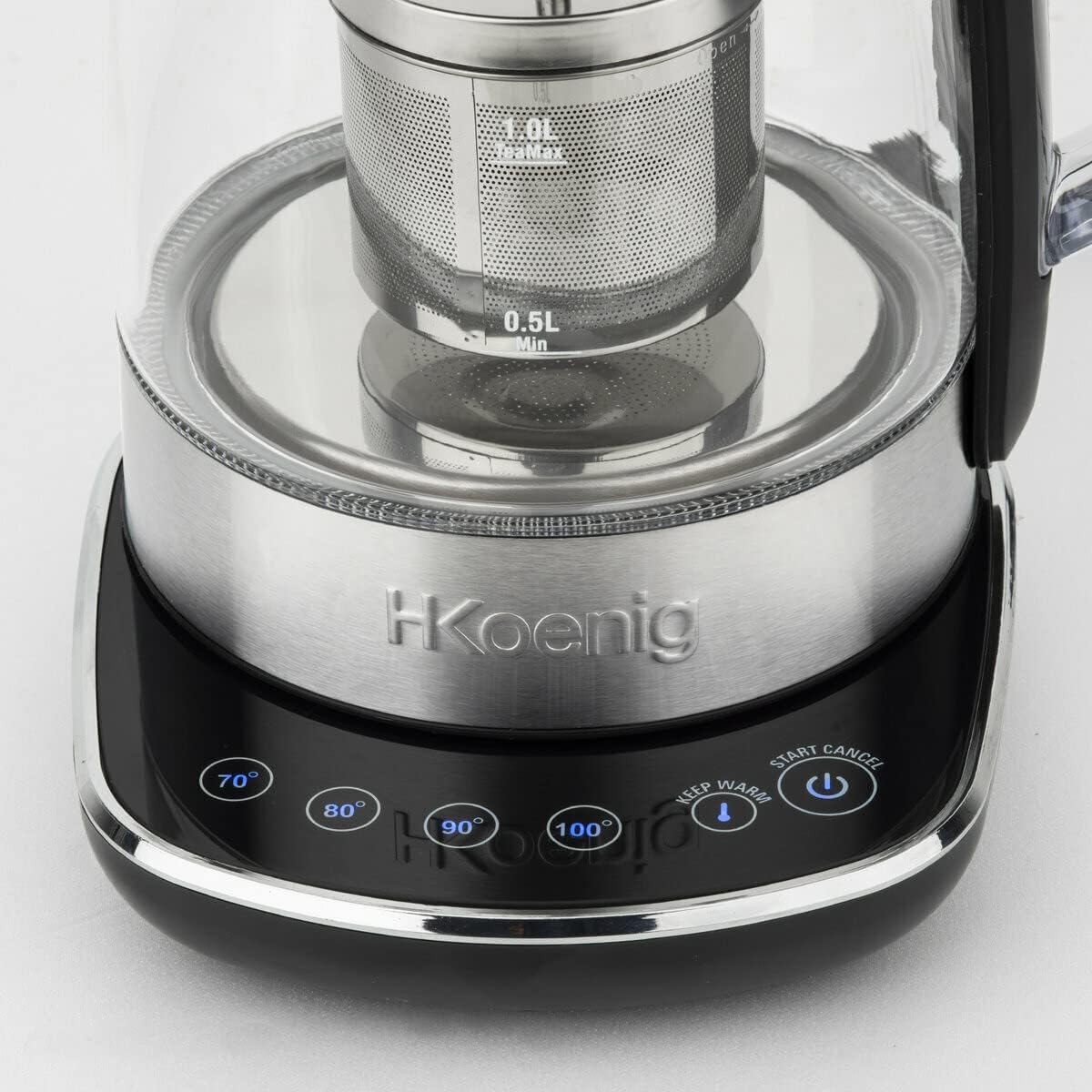 Close-up of H.Koenig TI600 control panel and infuser