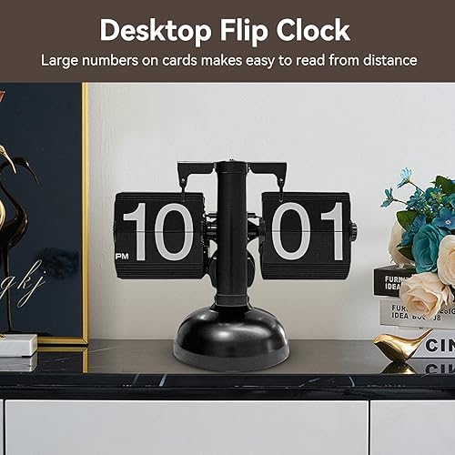 Miniatura 4 de Reloj con tapa retro, reloj de escritorio digital retro, reloj de mesa con pilas, reloj de escritorio para oficina, reloj digital abatible, con