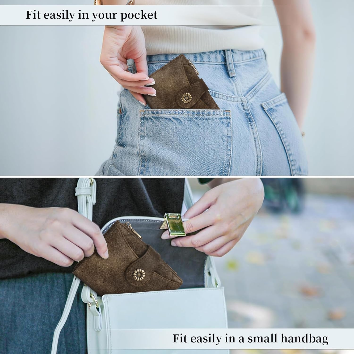 Womens Wallet,RFID Blocking Wallet Women Soft Leather Bifold Wallets For Women Card Holder With Removable ID Window partridge - Image 7