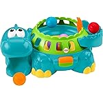 Fisher-Price Baby Crawling Toy, Poppity Pop Musical Dino Ball-Popper with Sounds for Infants Ages 6+ Months, Blue