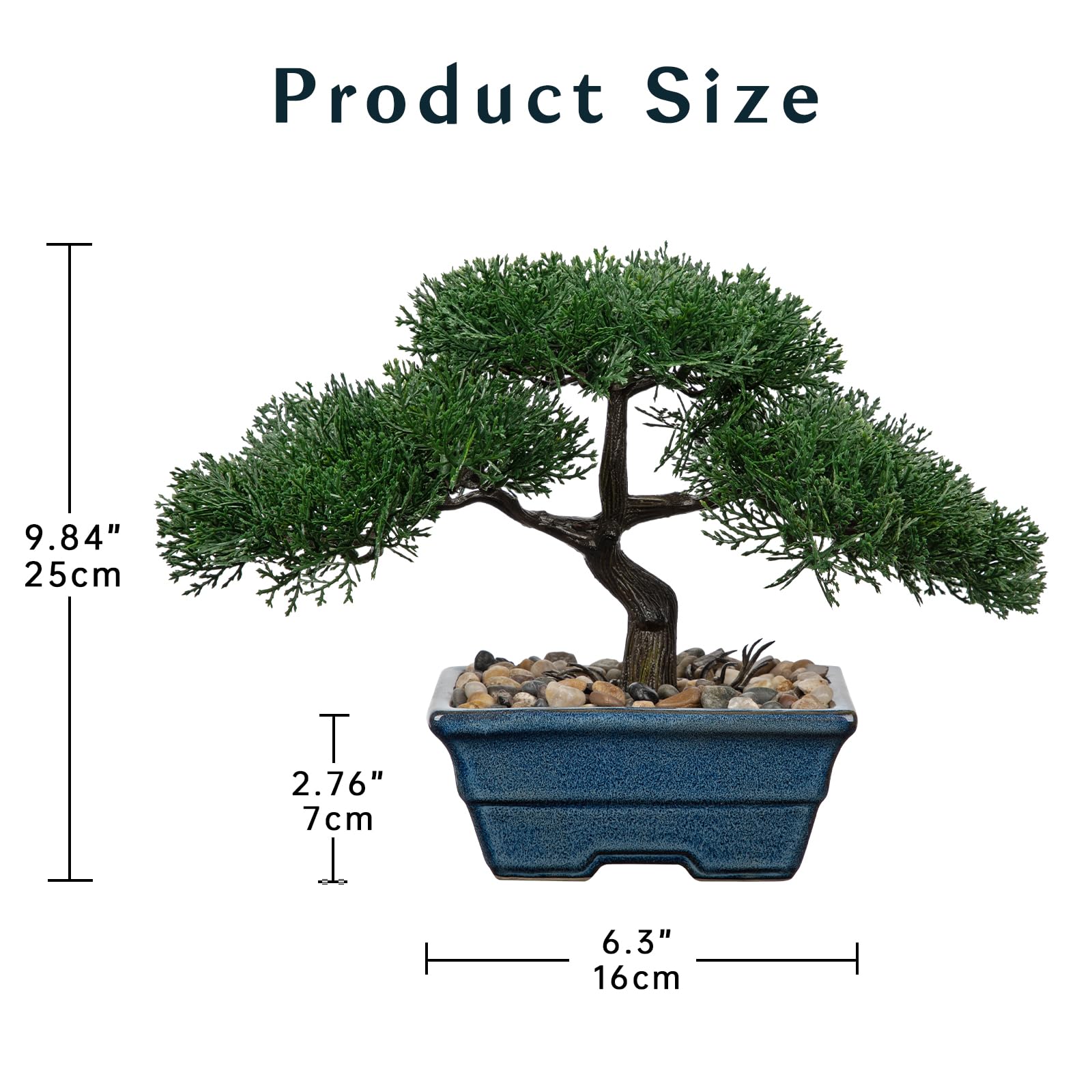 Briful 9.8" Artificial Bonsai Tree Fake Plants Cedar Bonsai Decoration - Image 3