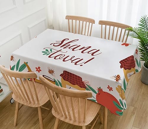 Miniatura 4 de Hafangry Shana Tova - Mantel decorativo para decoración de Año Nuevo, judío, Año Nuevo, suministros para fiestas, cocina, comedor, hogar, mesa