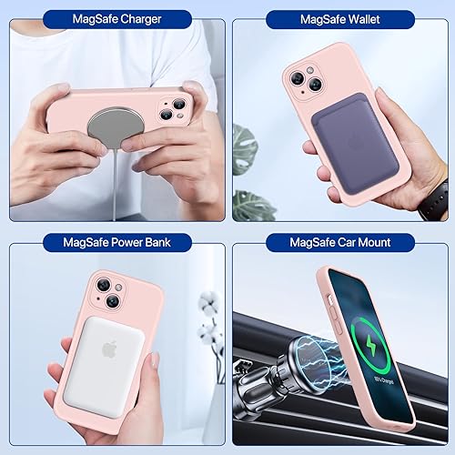 Miniatura 814 de Miracase - Funda diseñada para iPhone 14 Plus, de silicona líquida, a prueba de golpes, con protector de pantalla, protección para cámara y forro