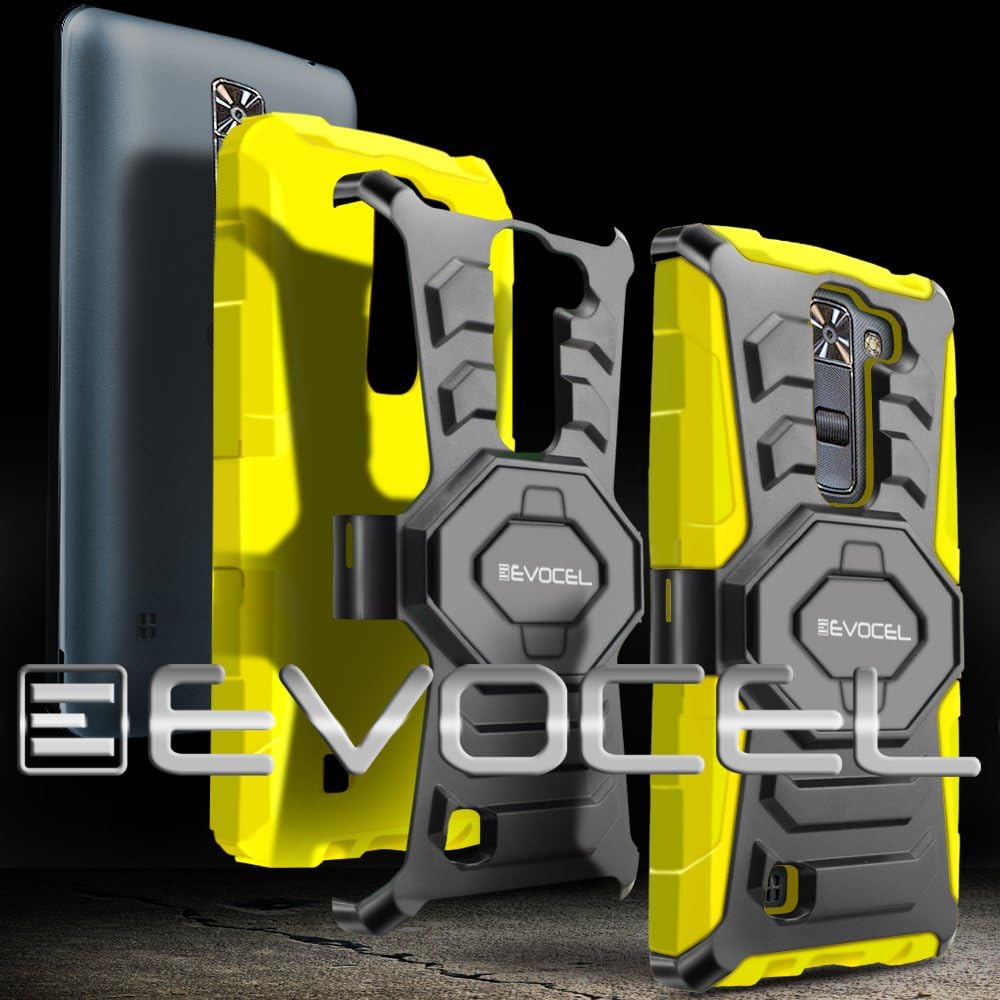 Evocel New Generation Series Phone Case Compatible with LG K7, LG Tribute 5, LG Escape 3, LG K8 with Belt Clip Holster and Kickstand, Yellow