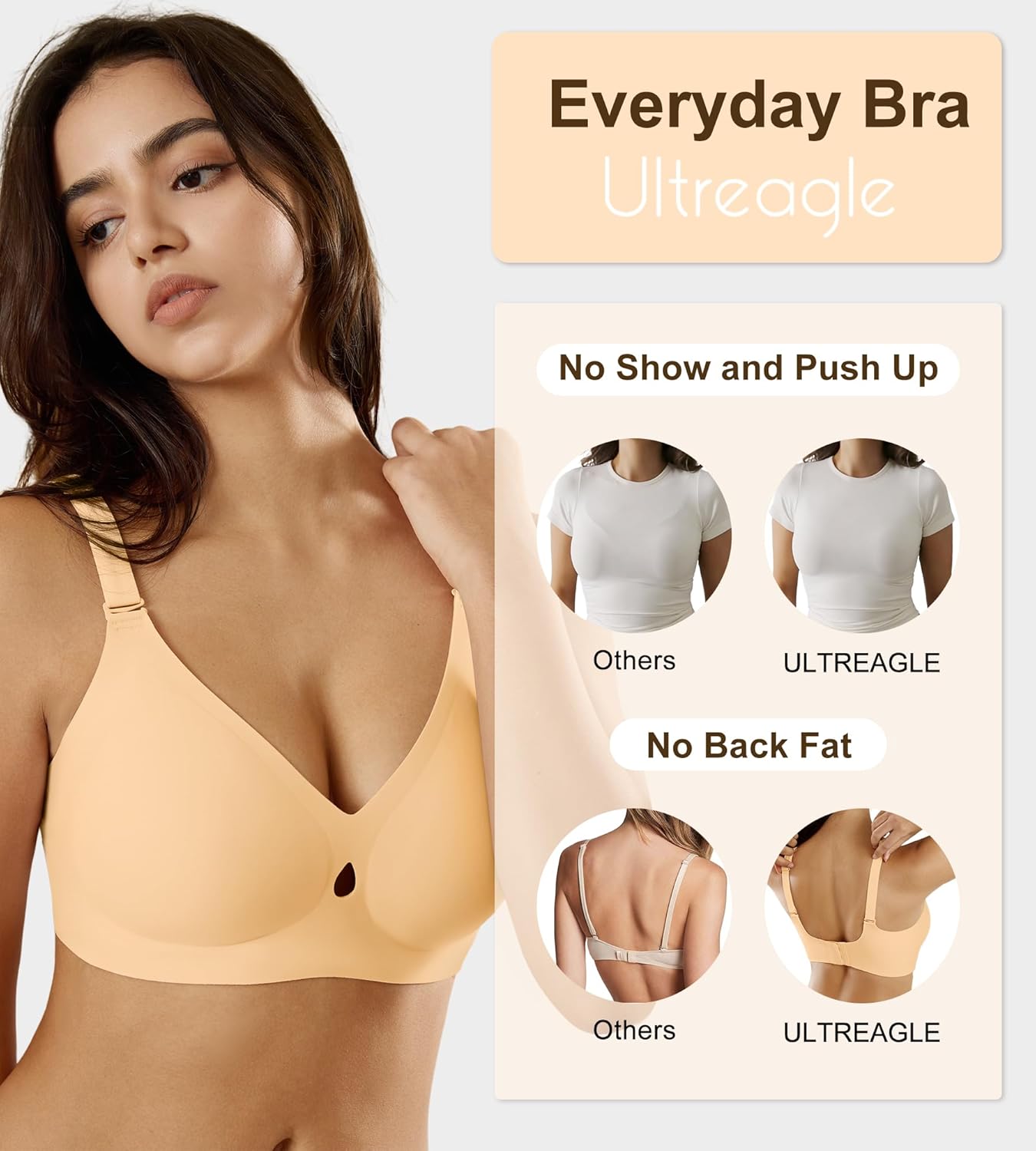 Padded Wireless Bras for Women - Wireless Bra Bralettes for Women with Support Padded Bralette - Image 4