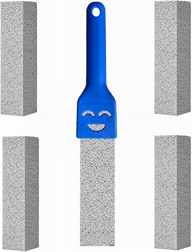 Limpiador de tazón de inodoro de piedra pómez con asa, palitos de piedra pómez, almohadilla de limpieza de piedra pómez para quitar poderosamente el