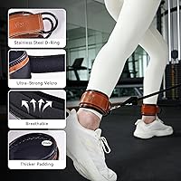 Vista 3 de Ankle Strap for Cable Machine (2 Pack), Ankle Resistance Bands, Cable Kick Back Straps for Gym, Glute Workouts, Leg Extensions, Adjustable Straps