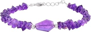 Natural Raw Amethyst Bracelet, Coffin Bracelet, Handmade Gemstone Bracelet, Healing Energy Giving Stone Uncut Beads, Gift For Mother