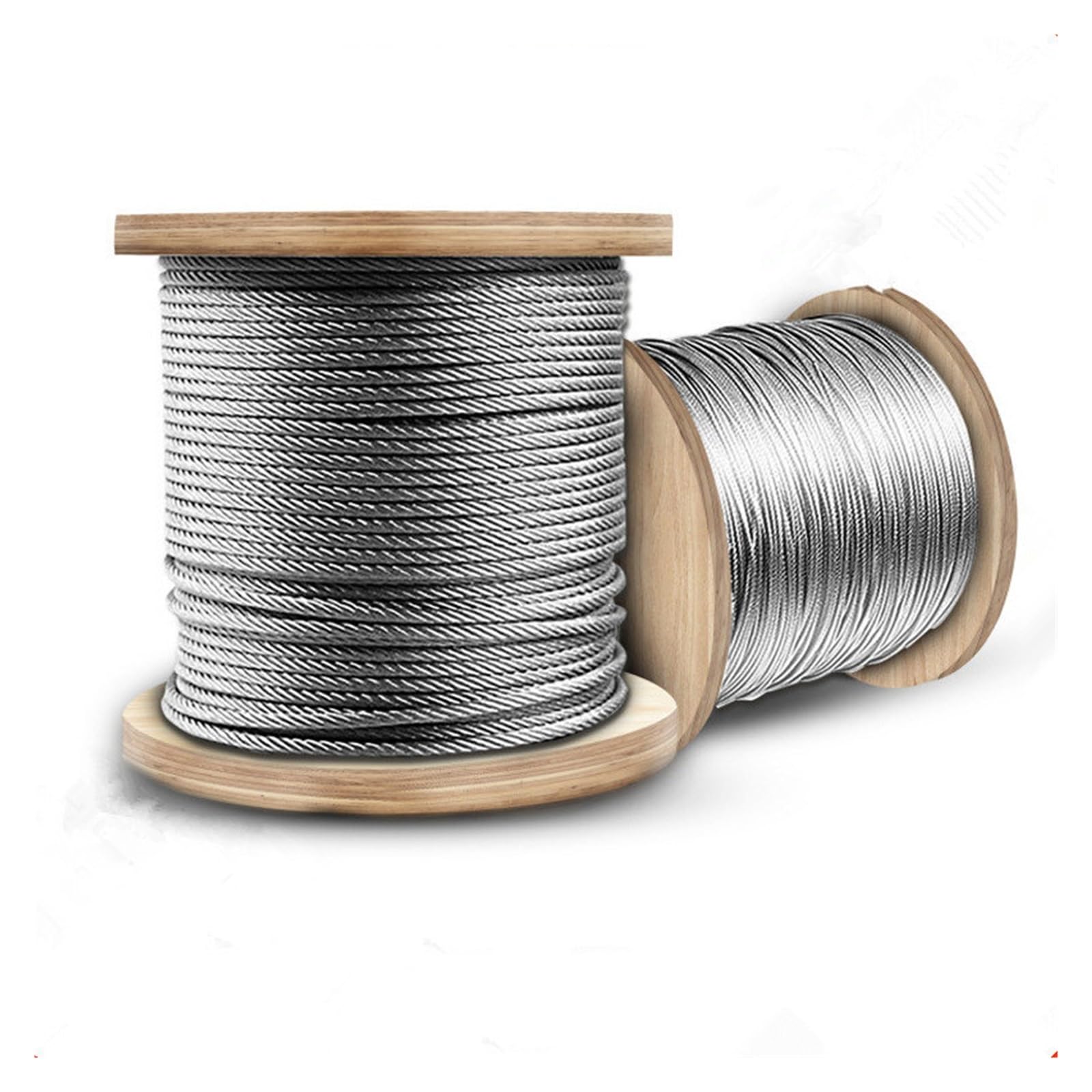 Diameter 0.5mm-8mm Length 2-100 Meter Clothesline,PVC Transparent Plastic Coated No Burr 304 Stainless Steel Wire Rope Cable(20 Meter,4mm)
