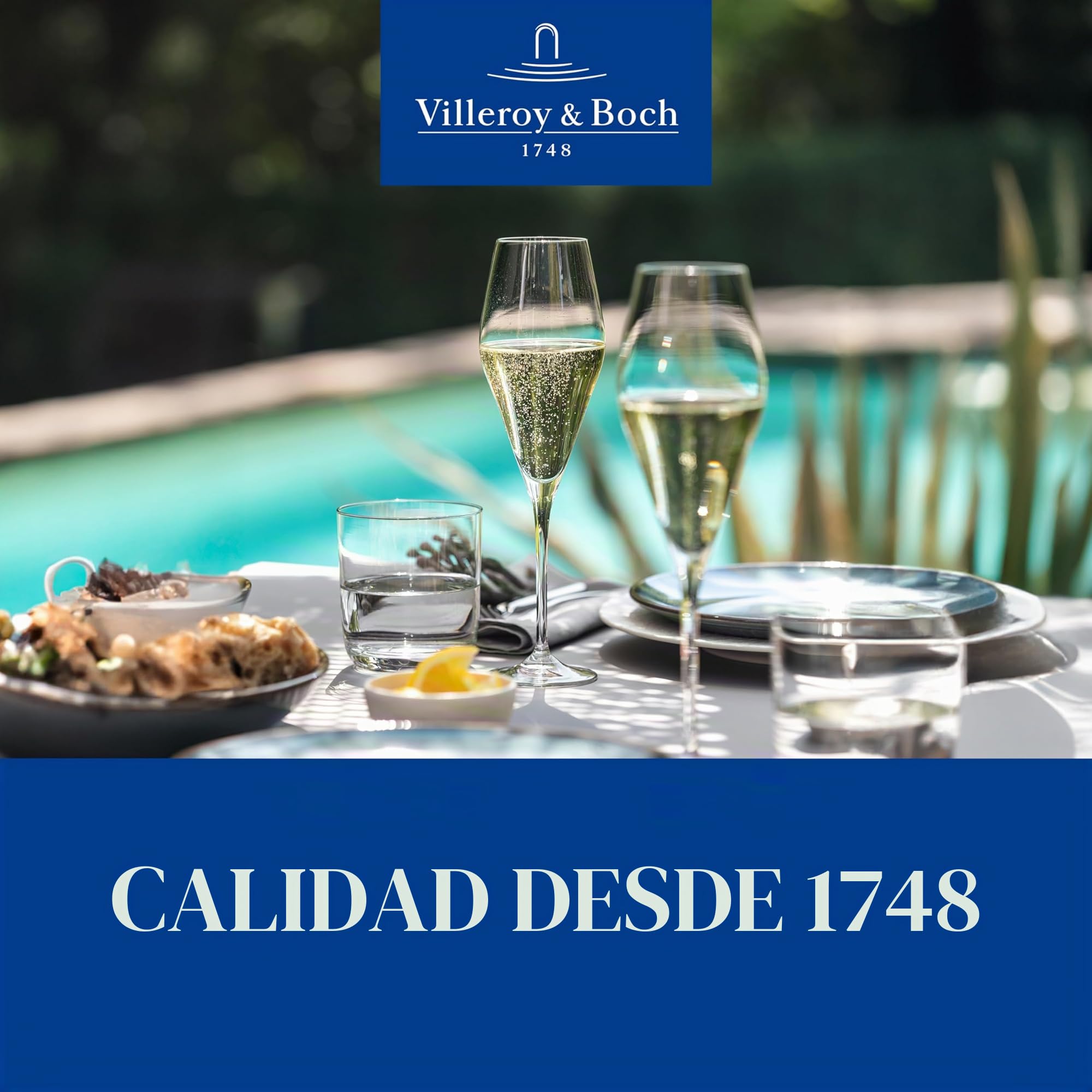 Villeroy & Boch - La Divina Flauta Cava Set 4 Piezas Claro, Apto para Lavavajillas, Copas de Champán Cristal, Copas Flauta Champagne o Cava, Vidrio de Cristal