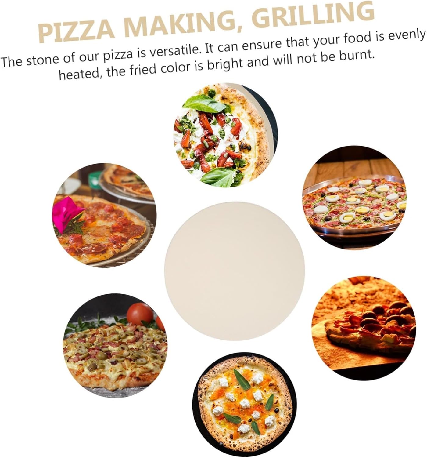 Crisp Crust Pizza Baking Stone Cordierite Grilling Stone Easy Clean for Home