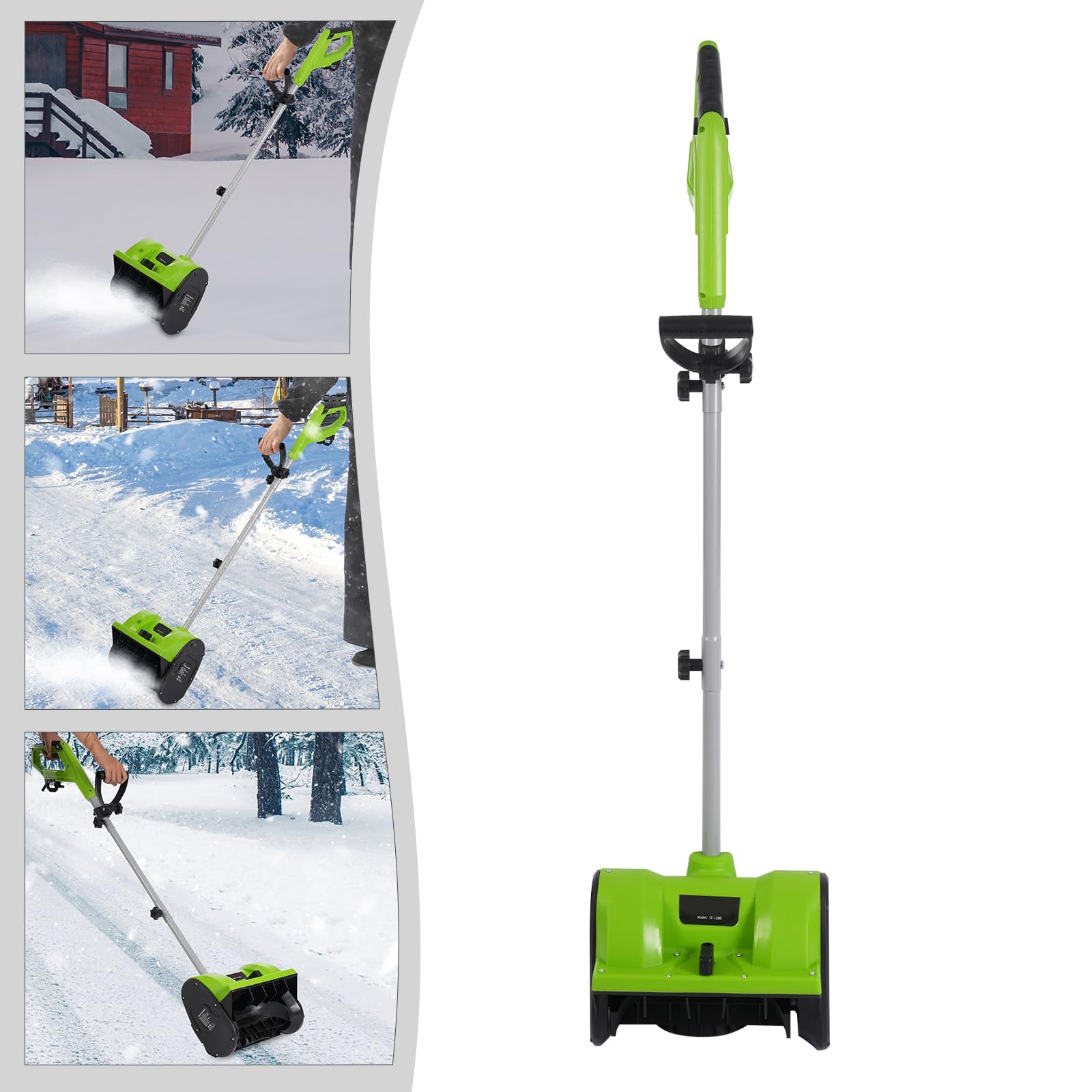 Spazzaneve elettrico da 3500 giri/min, larghezza di lavoro 30 cm, distanza di lancio 8 m, altezza 15 cm, spazzaneve cablata leggera e ad alte prestazioni per marciapiedi, cortile e vialetto
