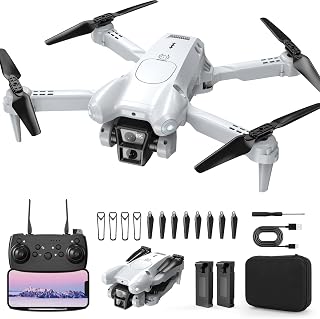 PRO Drone with Camera for Adults 4K,FPV Foldable RC Quadcopter,Toys Gifts for Teen Boys Girls, Beginner (Light White)