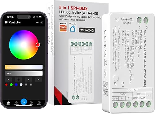 PAUTIX WiFi Music Pixel LED Smart Controller SP511E para WS2811 WS2812 SM16703 direccionable Dream Color LED Strip Pixels Light DC5V-24V APPIR