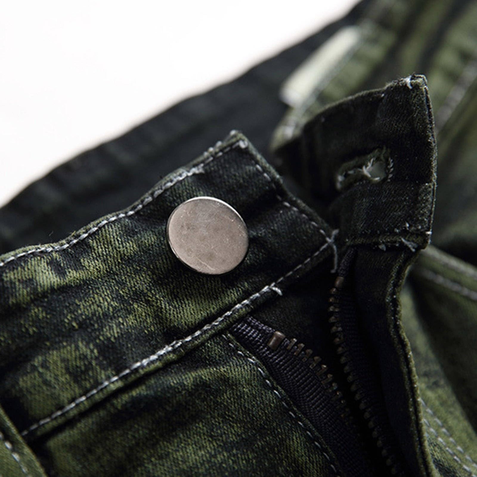 Jeans da uomo slim fit strappati elasticizzati skinny gamba dritta pantaloni in denim con elastico in vita invecchiato stile motociclista per casual e motociclismo equitazione estate comfort vita