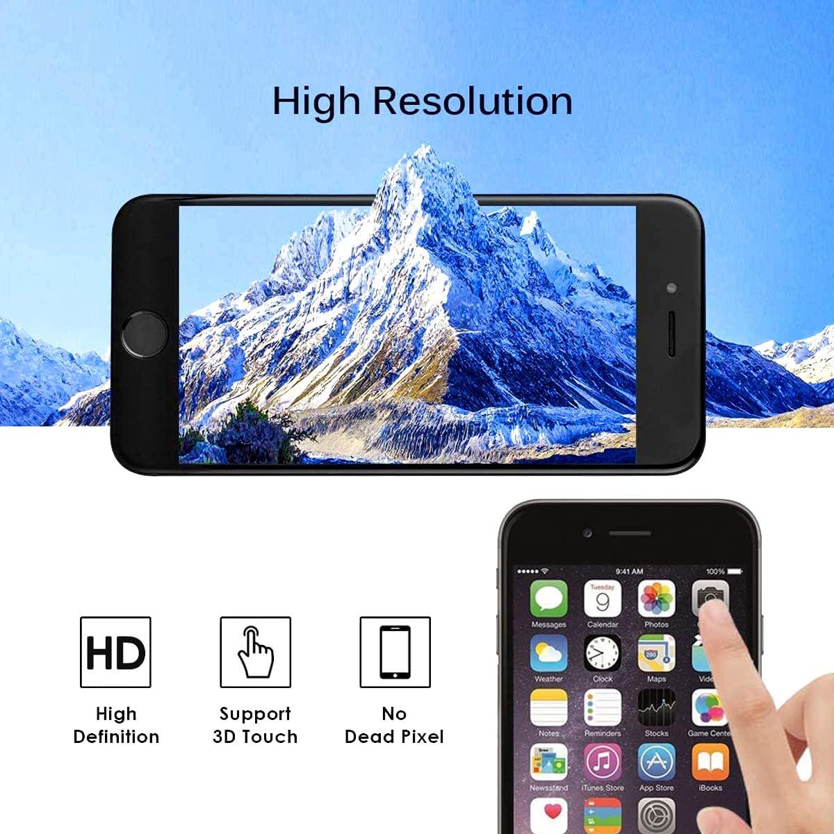 for iPhone 7 Screen Replacement,4.7" LCD Display and 3D Touch Digitizer,with Repair Tools for A1660, A1778, A1779 (Black)
