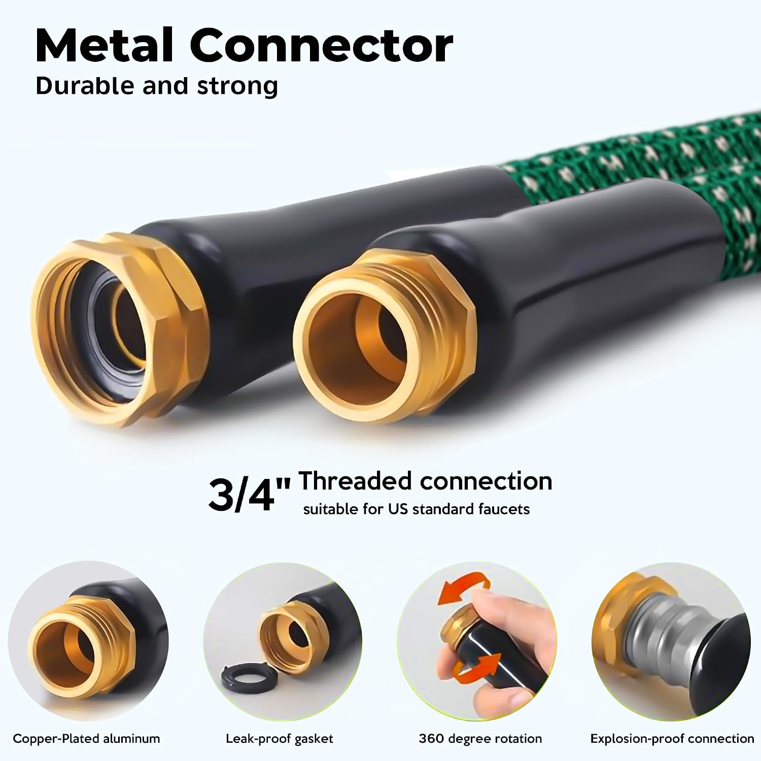 Expandable Garden Hose 26 ft with 10 Function Spray Nozzle, Flexible, Kink Free, Leak-Proof, Ultra Lightweight Retractable Stretch Water Hose 26ft for Yard, Lawn, Car Wash and Outdoor (DarkGreen)+1