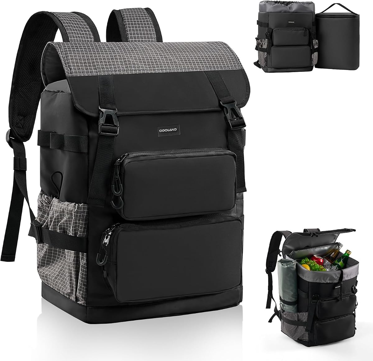 Odoland 26L Leak-Proof Cooler Backpack with 9L Removable Insulated Bag | 2-in-1 Dry/Wet Separation Design, Leakproof Cooler for Beach, Picnic, Camping, Day trip, Lunch Bag for Men & Women