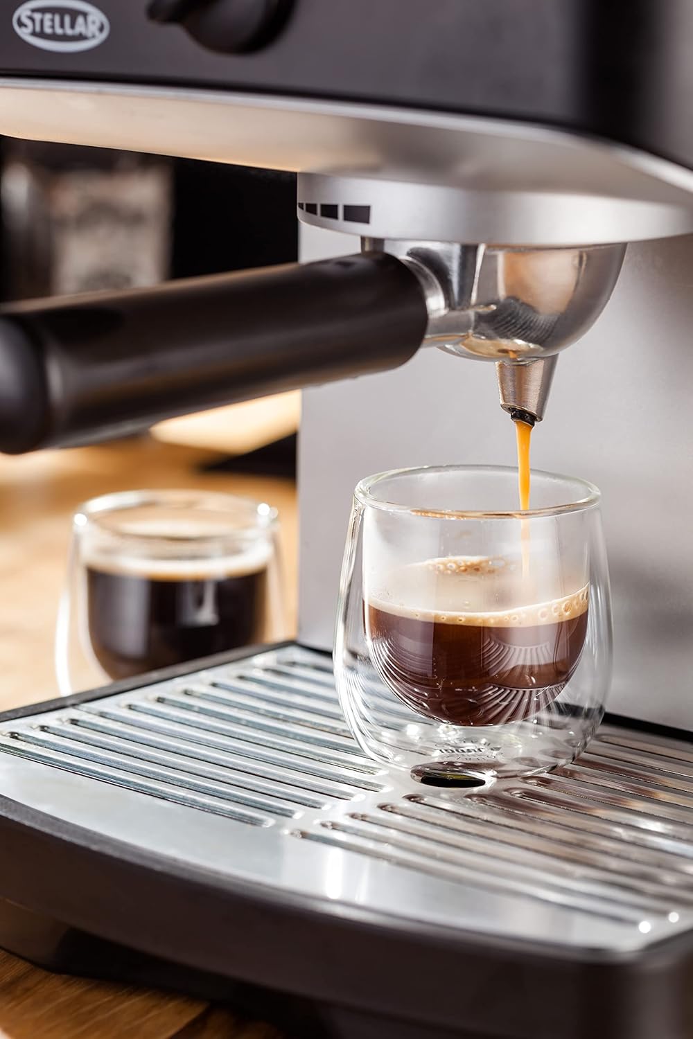 Judge Double Walled Glass Espresso Coffee Shot Cups, Set of 2, 75ml - Vacuum Insulated, Handcrafted Artisan - Strong, Heat Resistant & Dishwasher Safe
