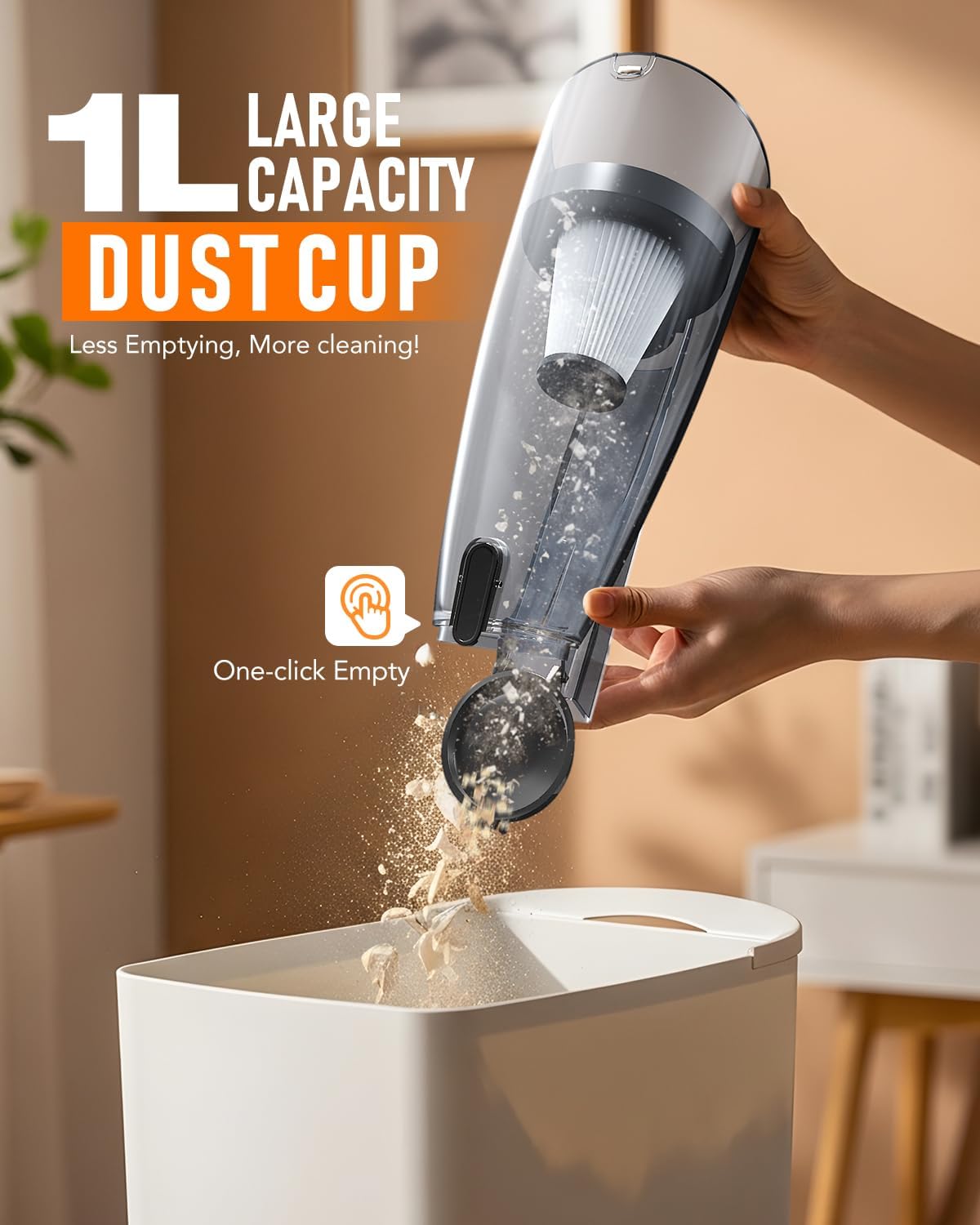 Corded Stick Vacuum Cleaner – 15000Pa Strong Suction 600W Motor, Ultra-Light 3 lbs Design for Pet Hair, Hard Floors & Low-Pile Rugs | Includes Crevice Tool, 1L Dust Cup, 16.7ft Cord (Black) - Image 4