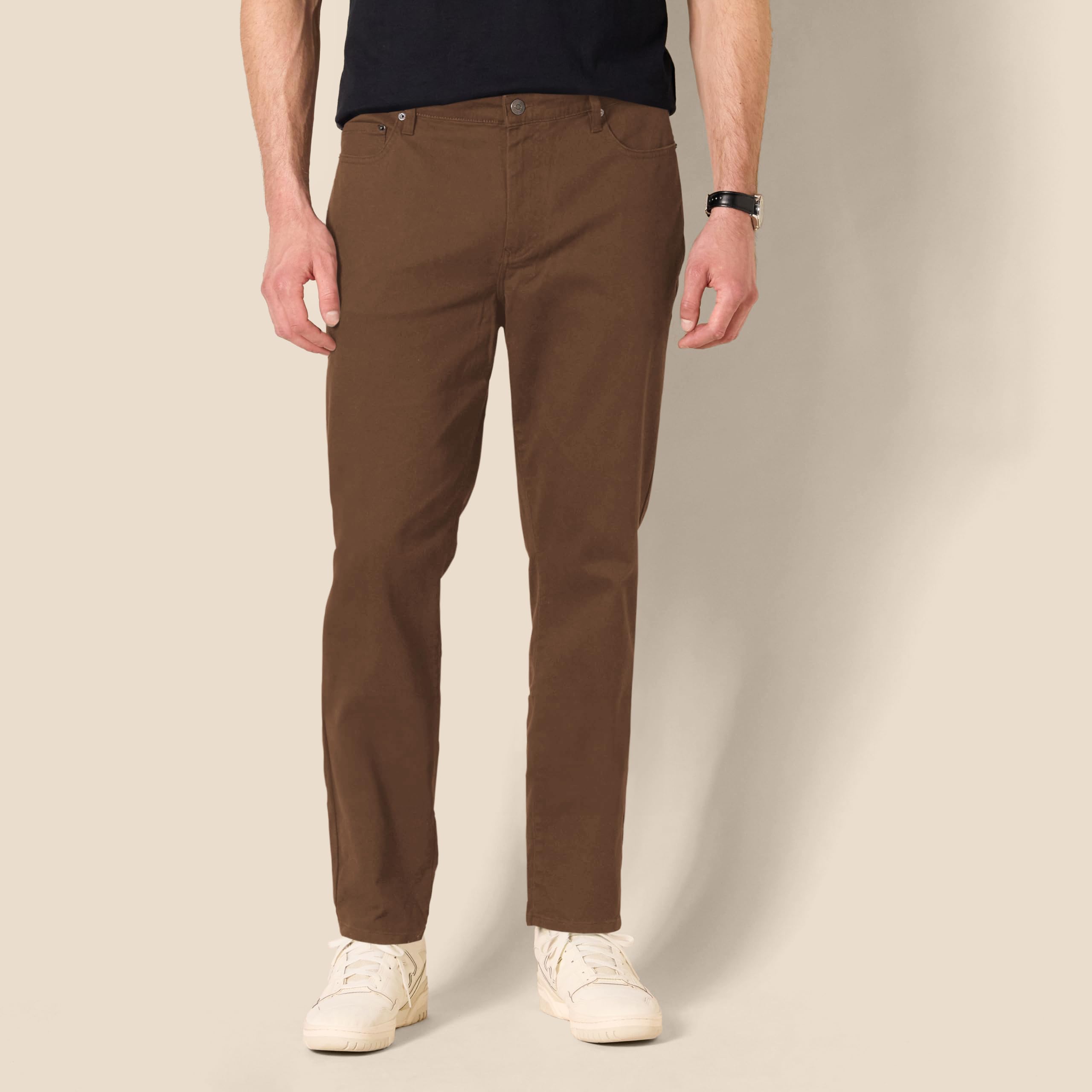 Amazon Essentials Mężczyźni Slim-Fit 5-kieszeniowe spodnie ze stretchem diagonalnym