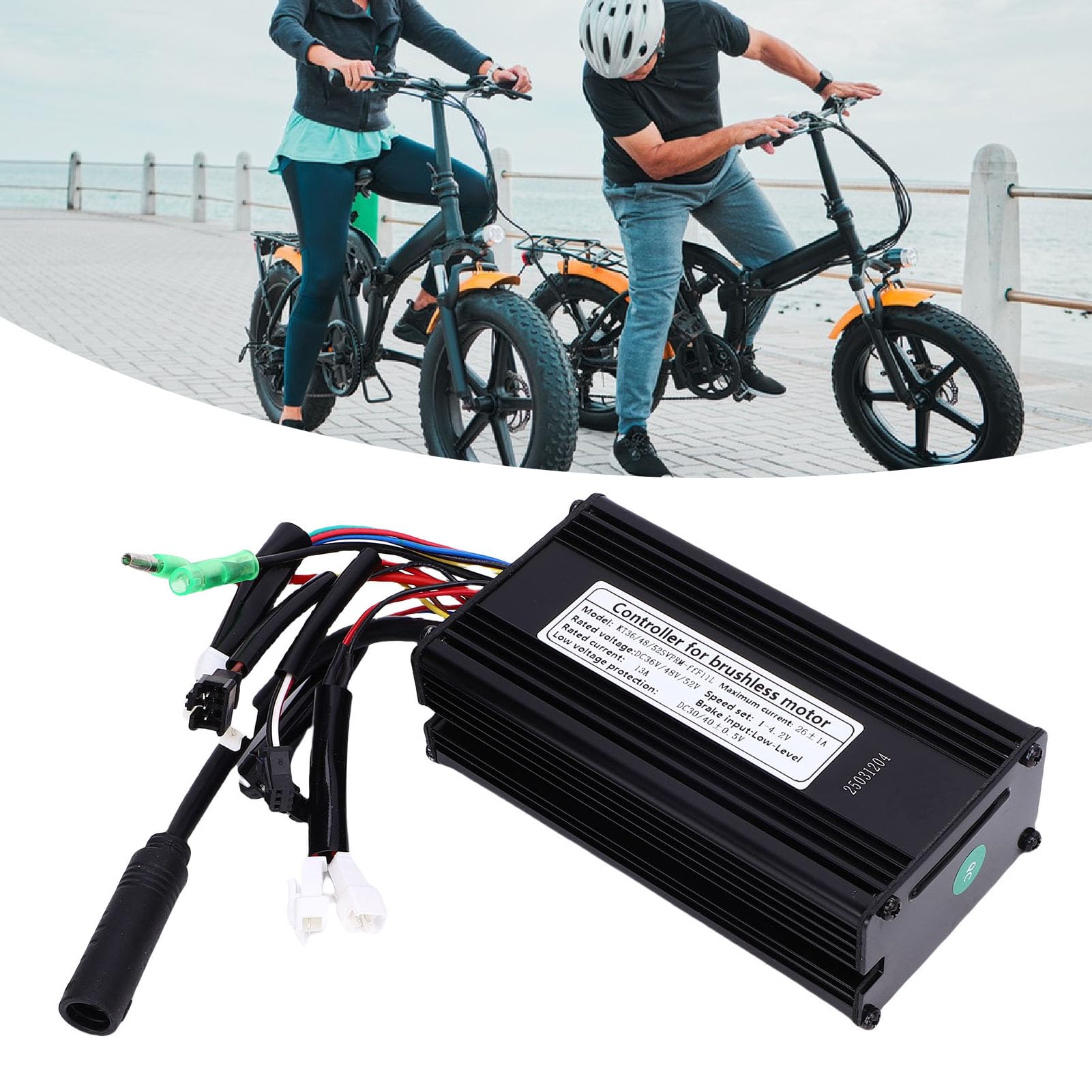 Buachois Contrôleur Moteur 9 Tubes 26A Onde sinusoïdale avec connecteur SM, pour Moteurs 36V 48V 52V 500W 750W, contrôleur vélo électrique Trottinette électrique