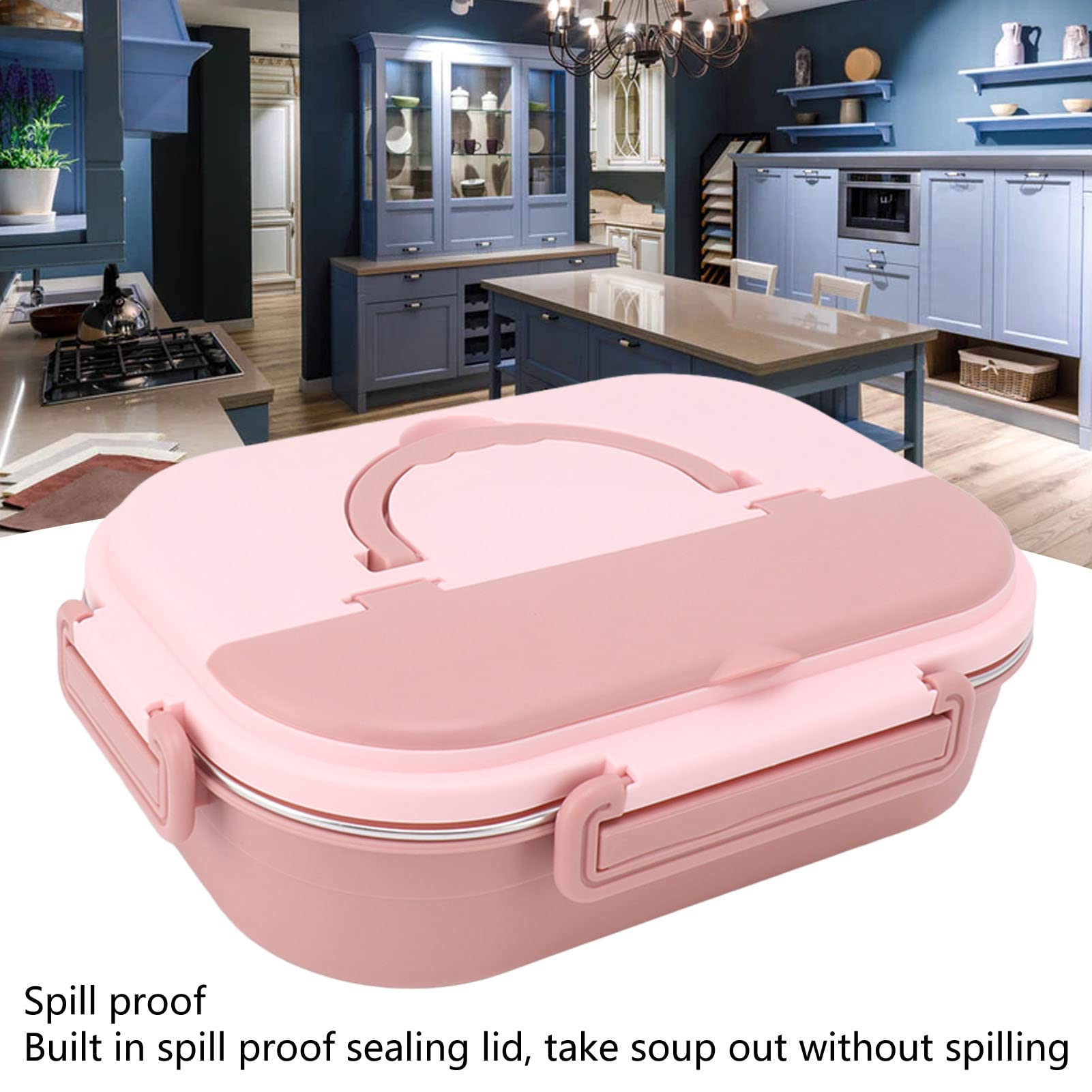 Stainless Steel Insulated Lunch Box 4 Grid Portable Bento Box