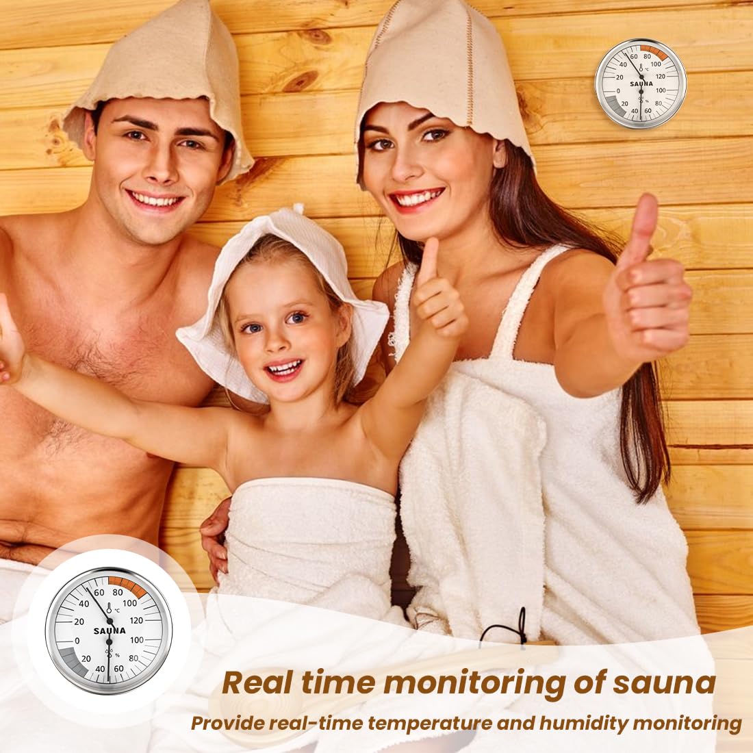 2in1 saunathermometer sauna thermometer hygrometer Besonders präzises Saunathermometer Automatische Kalibrierung-Hygrometer Thermometer Sauna