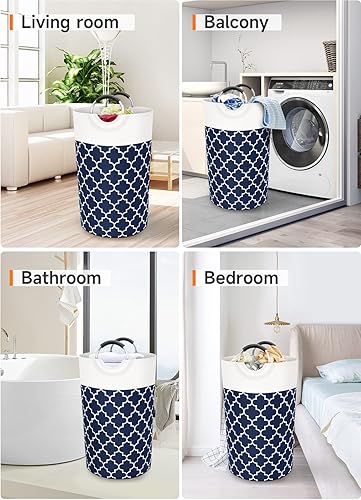 Miniatura 7 de Cesta grande para la ropa sucia, bolsa plegable con asas, impermeable, para viajes, baño, artículos esenciales para la universidad, dormitorio
