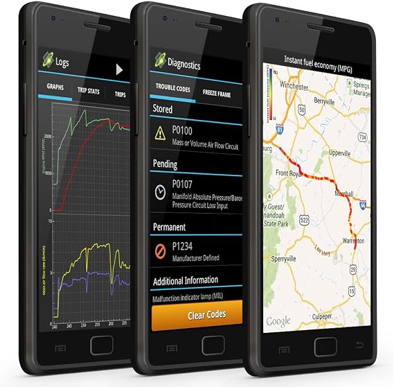 OBDLink LX Bluetooth 3.0 OBD2 Adapter for Motoscan, Torque, Hybrid Assistant (Android Only), OBD II Diagnostic Scanner