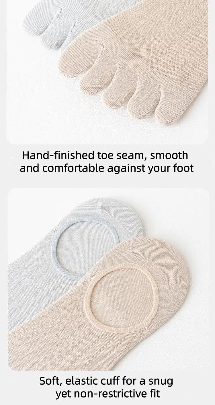 5 Pair Women'S Summer Thin Mesh No Show Socks Breathable Lightweight Stretch Ankle Toe Socks