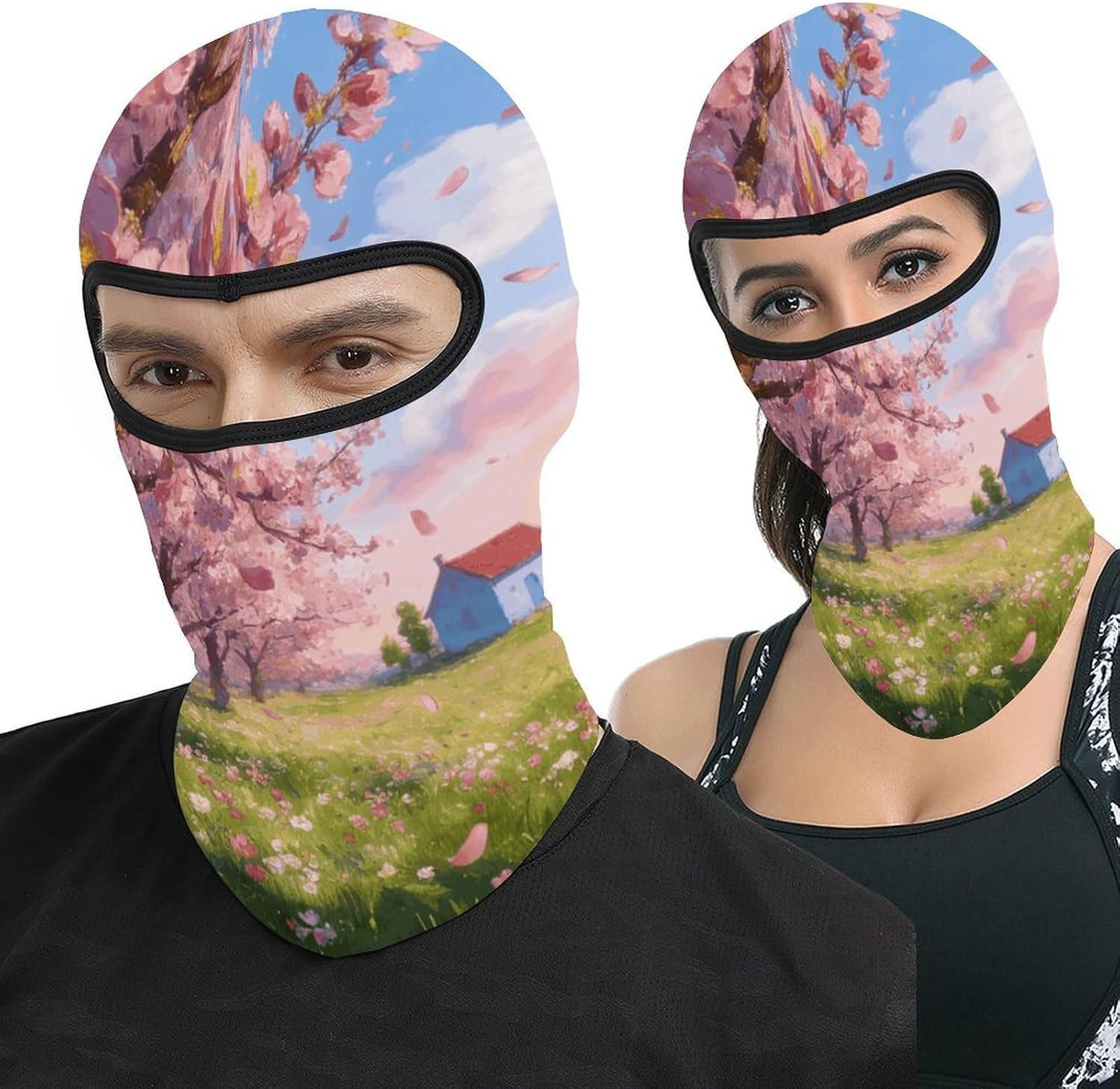 A Small Abode in Spring Balaclava Ski Mask for Men Women Windproof Warmth Neck Gaiter Full Face Cover Neck Warmer Full Face Mask Motorcycle Cold Winter Scarf for Skiing Outdoor Sports