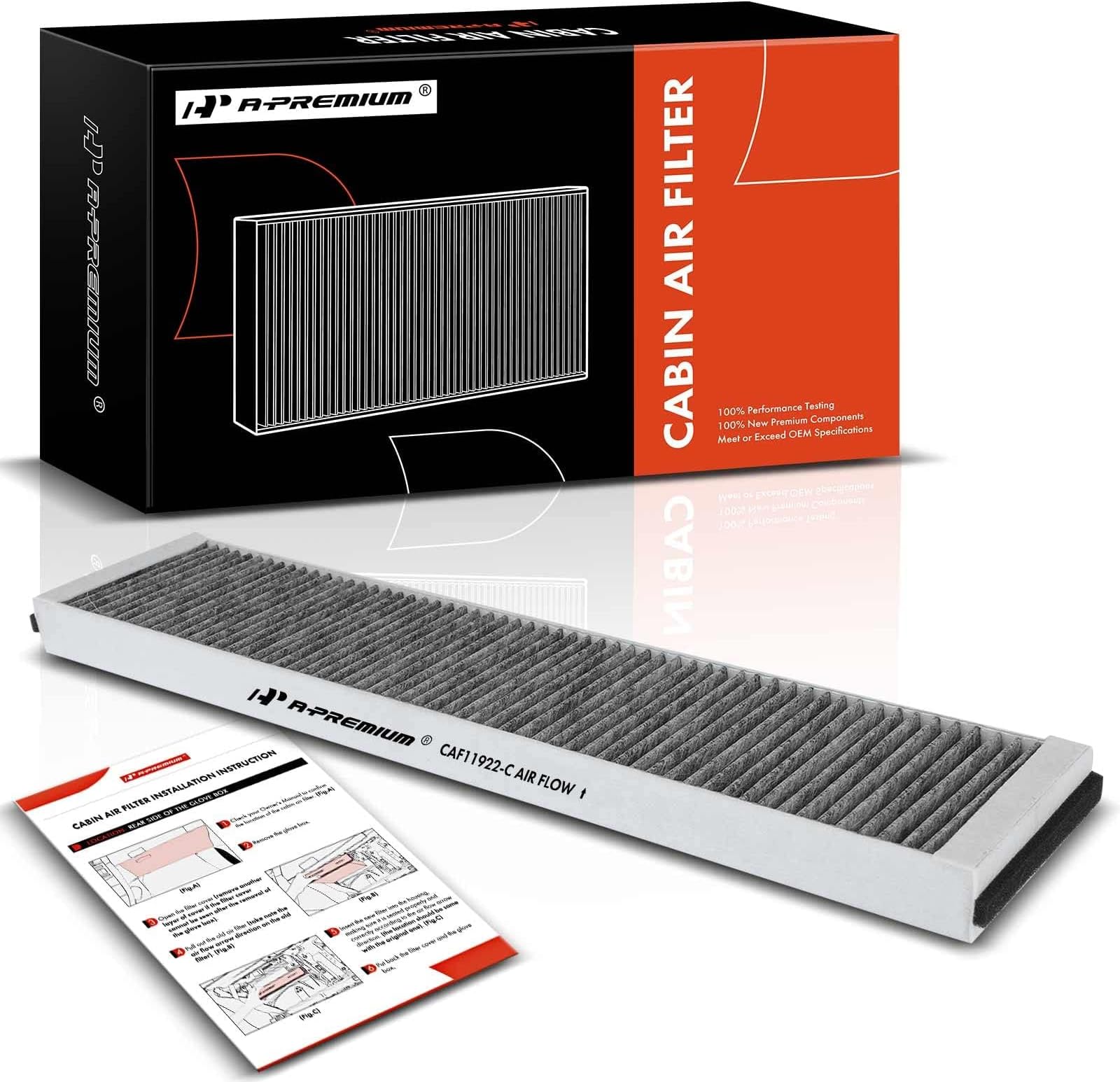 A-Premium Cabin Air Filter w/Activated Carbon Compatible with Jaguar X-Type 2002-2008, Replace# C2S16860
