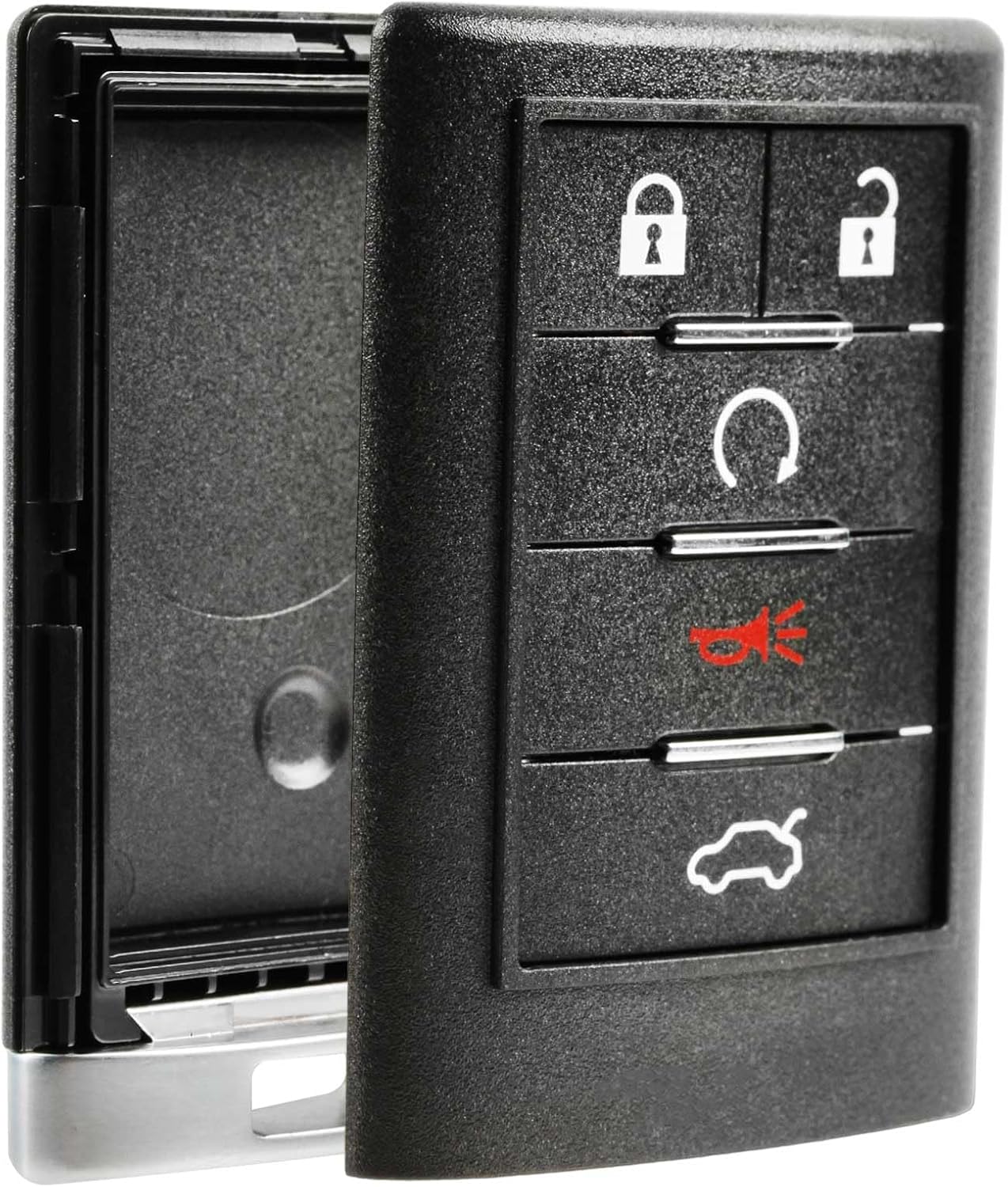 Key Fob Keyless Entry Remote Shell Case & Pad fits Cadillac 2008-2013 CTS, 2007-2009 SRX, 2008-2011 STS, Set of 2