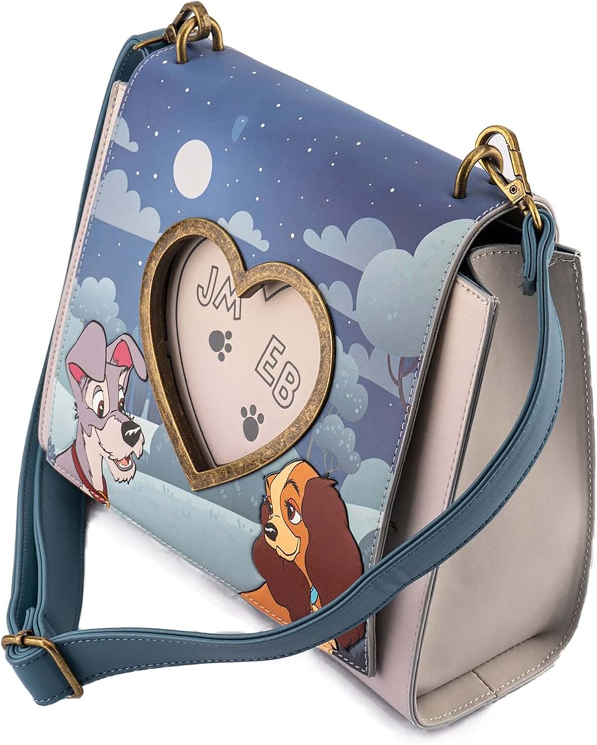 Loungefly x Lady and the Tramp Heart Paw Prints Crossbody Purse
