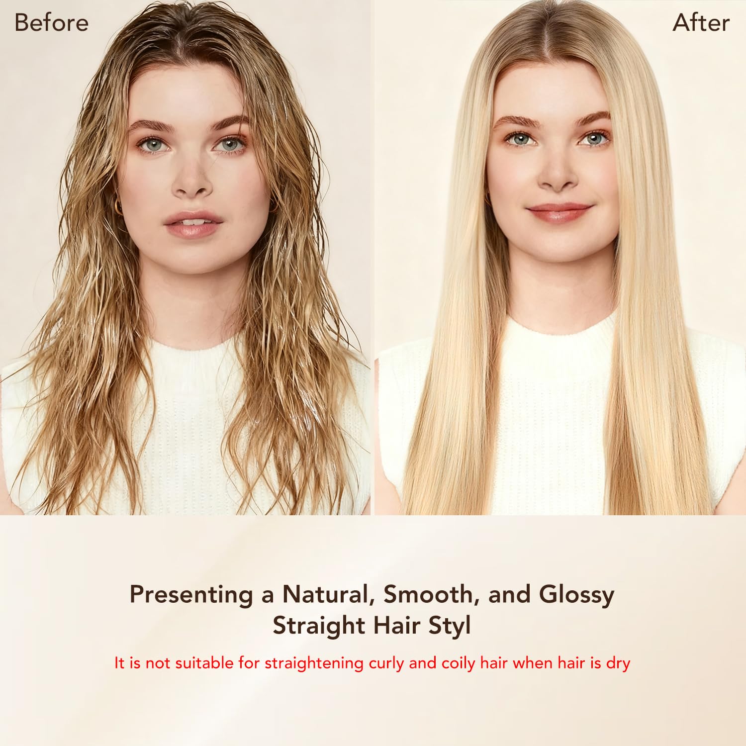 Airsmooth Attachment for Dyson Airwrap HS01 HS05 HS08, Nozzles Attachment for Smooth Hair Style with Less Damage and Breakage for Straight Smooth Sleek Shiny Hair