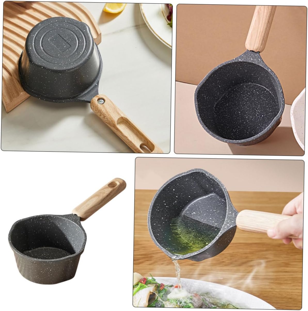 Alipis Oil Pot and Warmer Multifunctional Non-stick Small Pan for Cooking Melting Butter and Heating for Kitchen Use and Camping